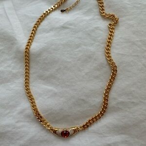 Bella Necklace with Red Gemstone
